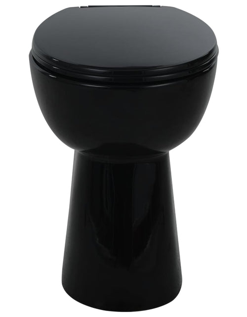 Încărcați imaginea în vizualizatorul Galerie, Vas WC fără ramă închidere silențioasă, + 7 cm, negru, ceramică Lando - Lando
