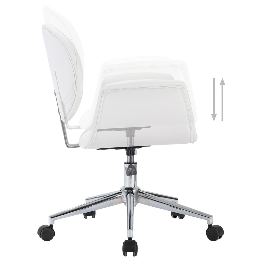 Scaun de birou rotativ, alb, piele ecologică - Lando