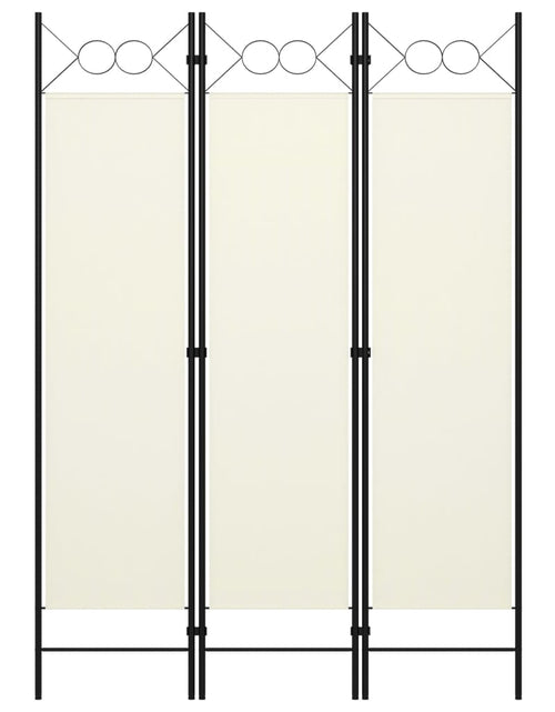 Încărcați imaginea în vizualizatorul Galerie, Paravan de cameră cu 3 panouri, alb crem, 120 x 180 cm - Lando
