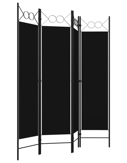 Încărcați imaginea în vizualizatorul Galerie, Paravan de cameră cu 4 panouri, negru, 160 x 180 cm - Lando
