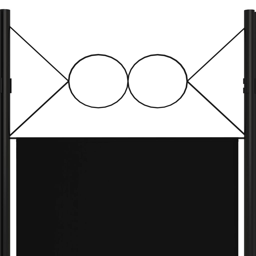 Paravan de cameră cu 4 panouri, negru, 160 x 180 cm - Lando