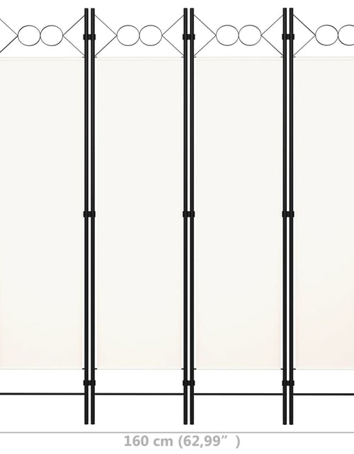 Загрузите изображение в средство просмотра галереи, Paravan de cameră cu 4 panouri, alb crem, 160x180cm - Lando
