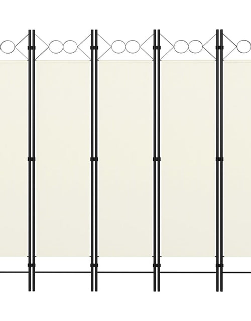 Încărcați imaginea în vizualizatorul Galerie, Paravan de cameră cu 5 panouri, alb crem, 200 x 180 cm - Lando
