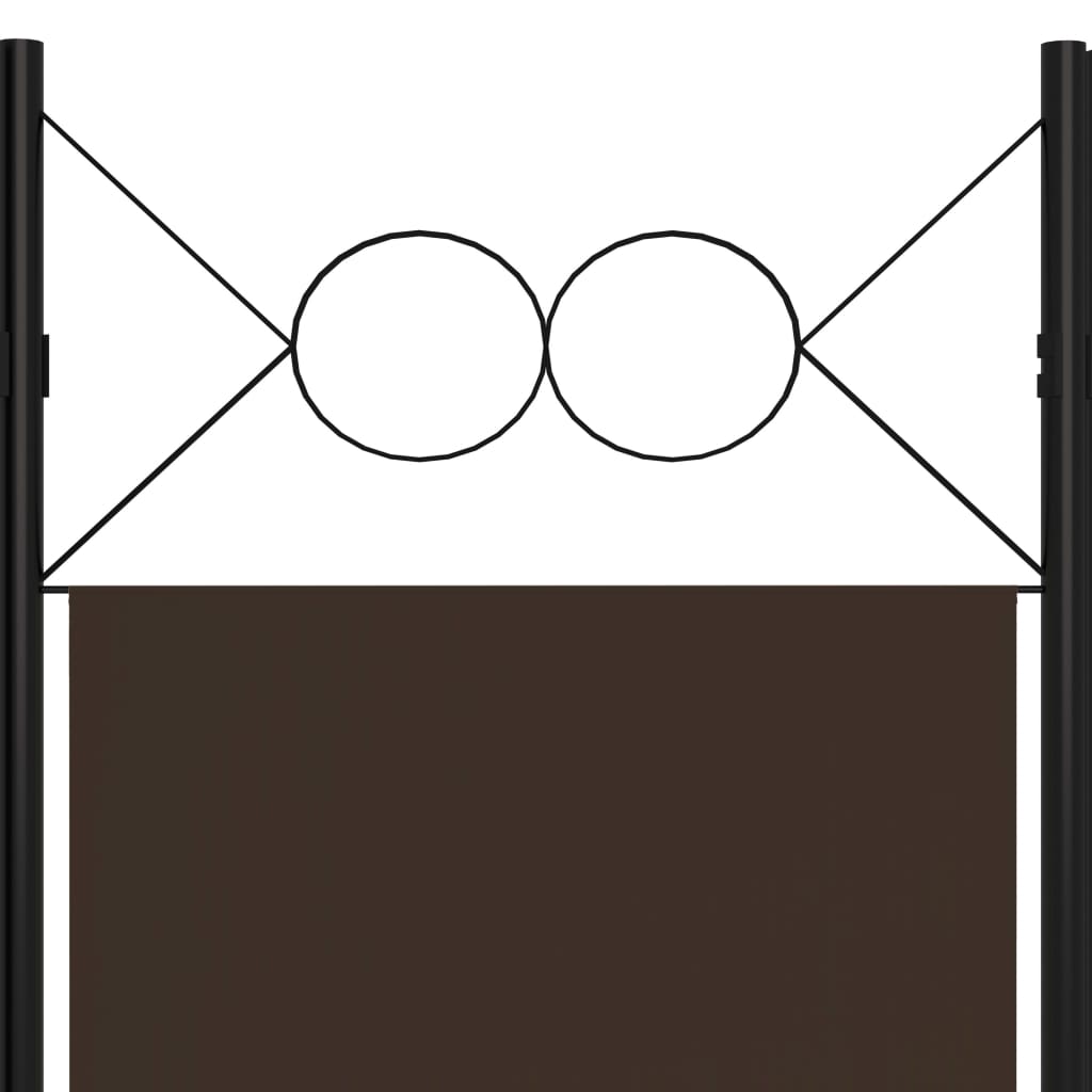 Paravan de cameră cu 6 panouri, maro, 240 x 180 cm - Lando
