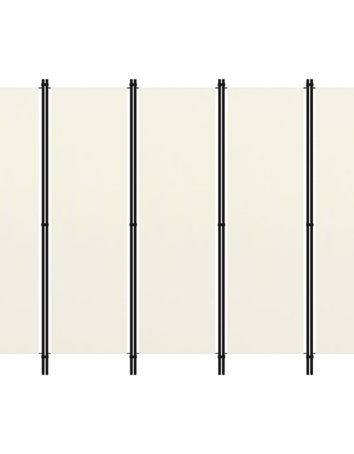 Încărcați imaginea în vizualizatorul Galerie, Paravan de cameră cu 5 panouri, alb crem, 250 x 180 cm - Lando
