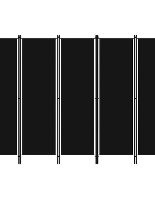 Загрузите изображение в средство просмотра галереи, Paravan de cameră cu 5 panouri, negru, 250 x 180 cm - Lando
