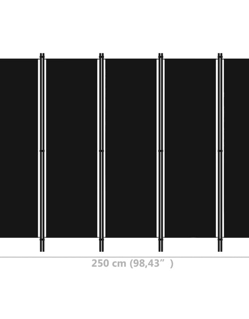 Încărcați imaginea în vizualizatorul Galerie, Paravan de cameră cu 5 panouri, negru, 250 x 180 cm - Lando
