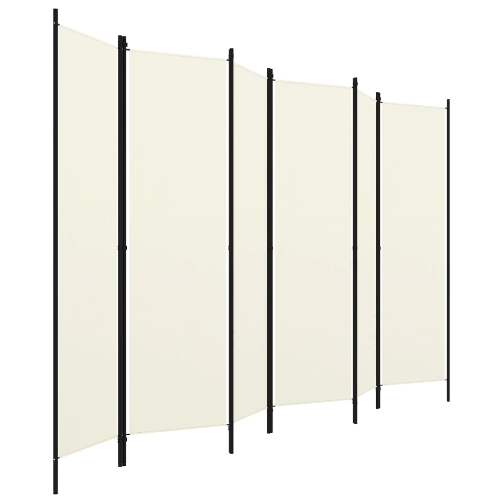 Paravan cameră cu 6 panouri, alb crem, 300 x 180 cm - Lando