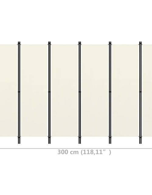 Încărcați imaginea în vizualizatorul Galerie, Paravan cameră cu 6 panouri, alb crem, 300 x 180 cm - Lando

