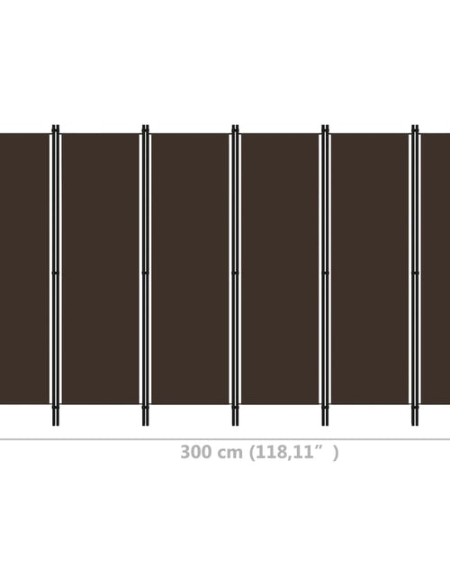 Загрузите изображение в средство просмотра галереи, Paravan de cameră cu 6 panouri, maro, 300 x 180 cm - Lando

