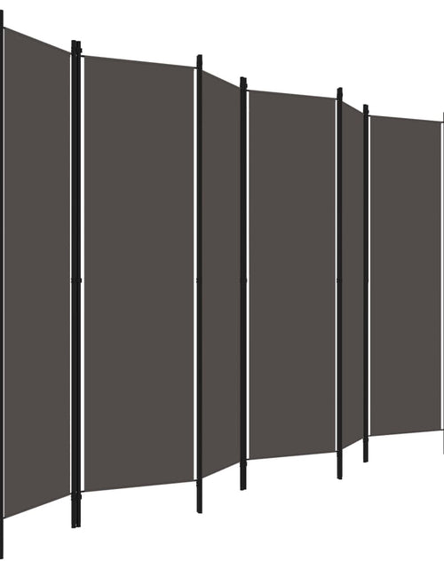 Încărcați imaginea în vizualizatorul Galerie, Paravan de cameră cu 6 panouri, antracit, 300 x 180 cm - Lando
