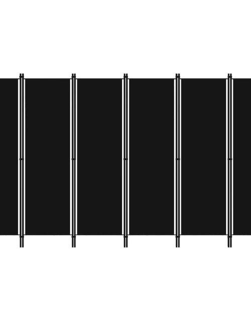 Încărcați imaginea în vizualizatorul Galerie, Paravan de cameră cu 6 panouri, negru, 300 x 180 cm - Lando
