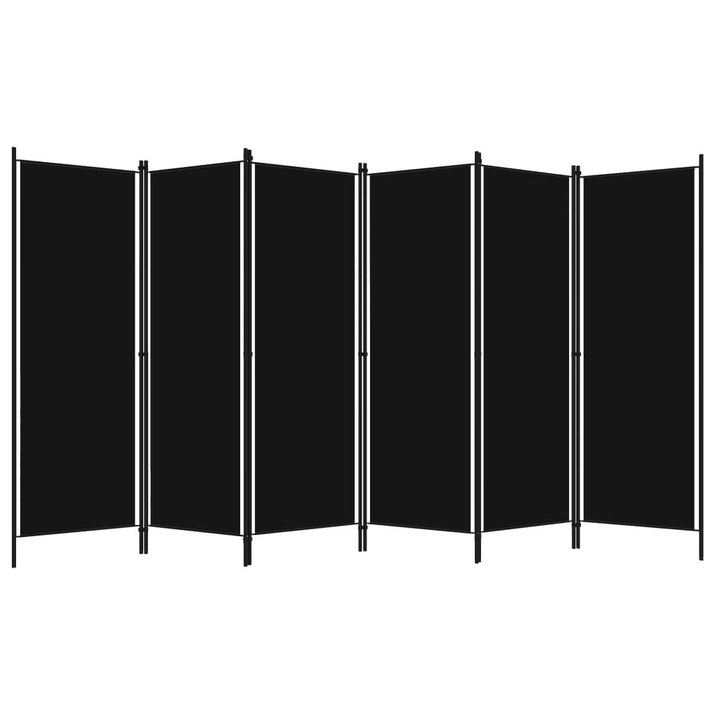 Paravan de cameră cu 6 panouri, negru, 300 x 180 cm - Lando