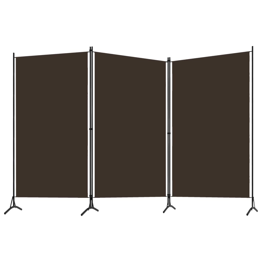 Paravan de cameră cu 3 panouri, maro, 260 x 180 cm, textil - Lando