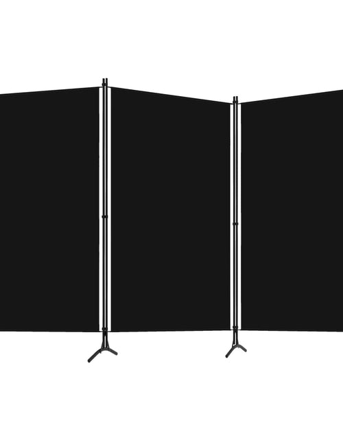 Încărcați imaginea în vizualizatorul Galerie, Paravan de cameră cu 3 panouri, negru, 260 x 180 cm, textil - Lando
