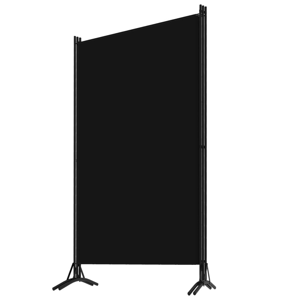 Paravan de cameră cu 3 panouri, negru, 260 x 180 cm, textil - Lando