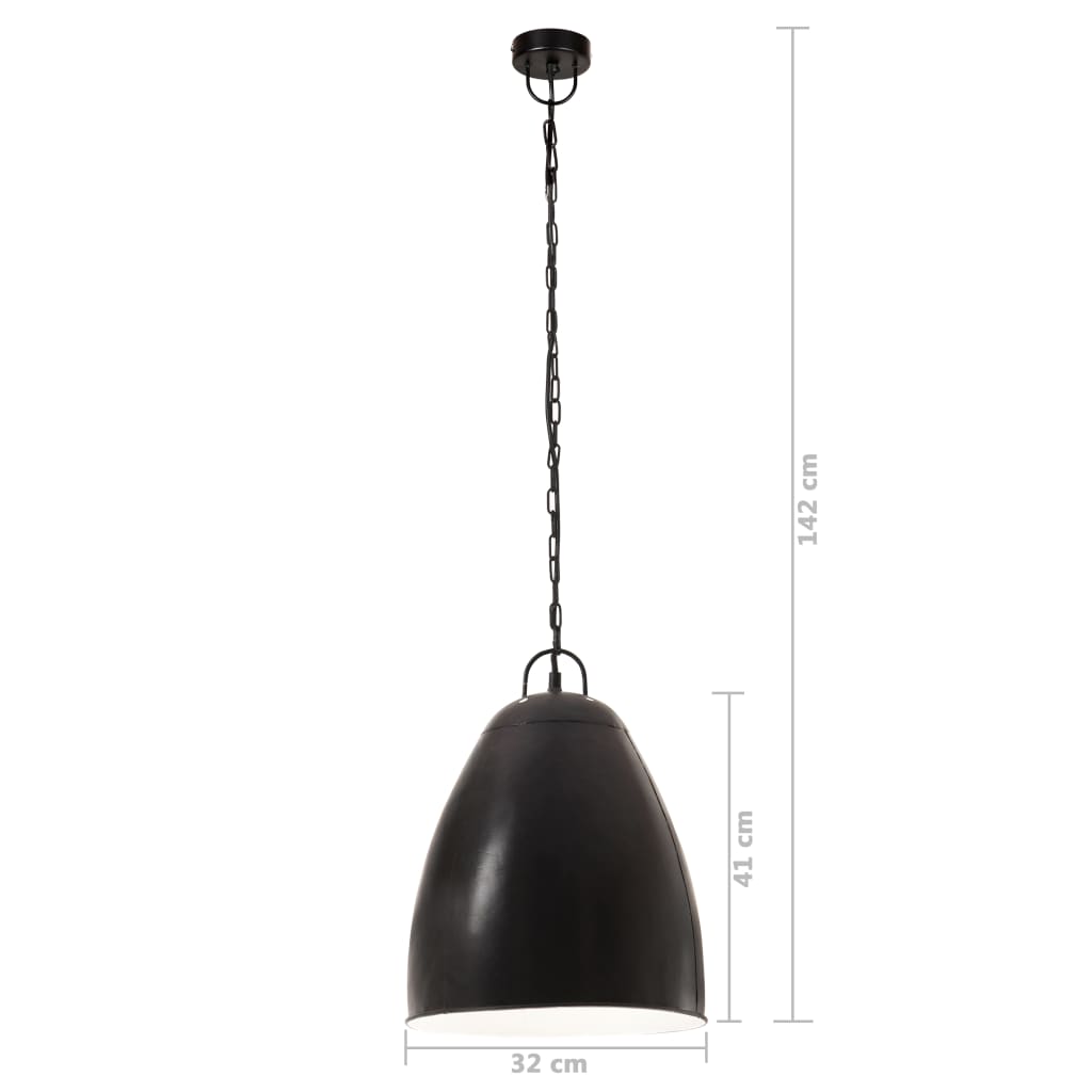 Lampă suspendată industrială, negru, 32 cm, E27, rotund, 25 W Lando - Lando