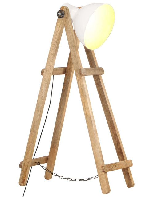 Încărcați imaginea în vizualizatorul Galerie, Lampă de podea, alb, lemn masiv de mango, E27 Lando - Lando
