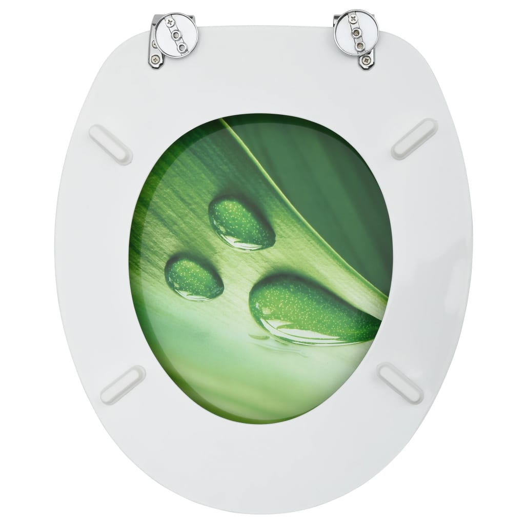 Capac WC, MDF, verde, model picătură de apă Lando - Lando