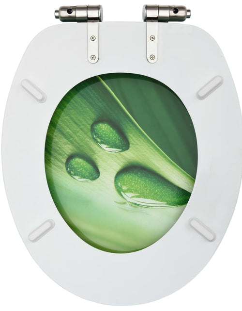 Încărcați imaginea în vizualizatorul Galerie, Capac WC închidere silențioasă, verde, MDF, model picătură apă Lando - Lando
