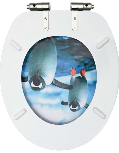 Încărcați imaginea în vizualizatorul Galerie, Capac WC cu închidere silențioasă, MDF, model pinguini Lando - Lando
