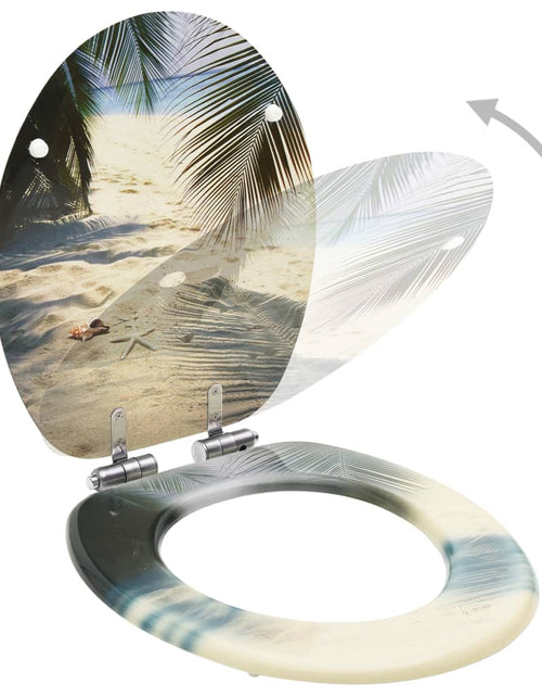 Загрузите изображение в средство просмотра галереи, Capac WC cu închidere silențioasă, MDF, model plajă Lando - Lando

