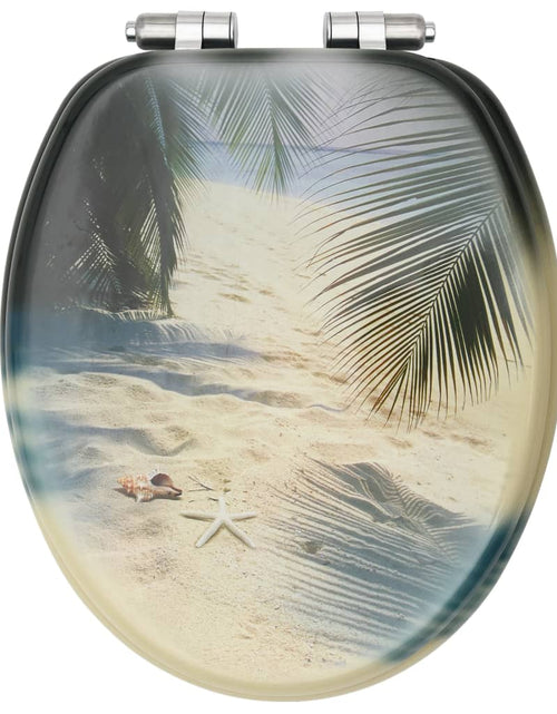Загрузите изображение в средство просмотра галереи, Capac WC cu închidere silențioasă, MDF, model plajă Lando - Lando
