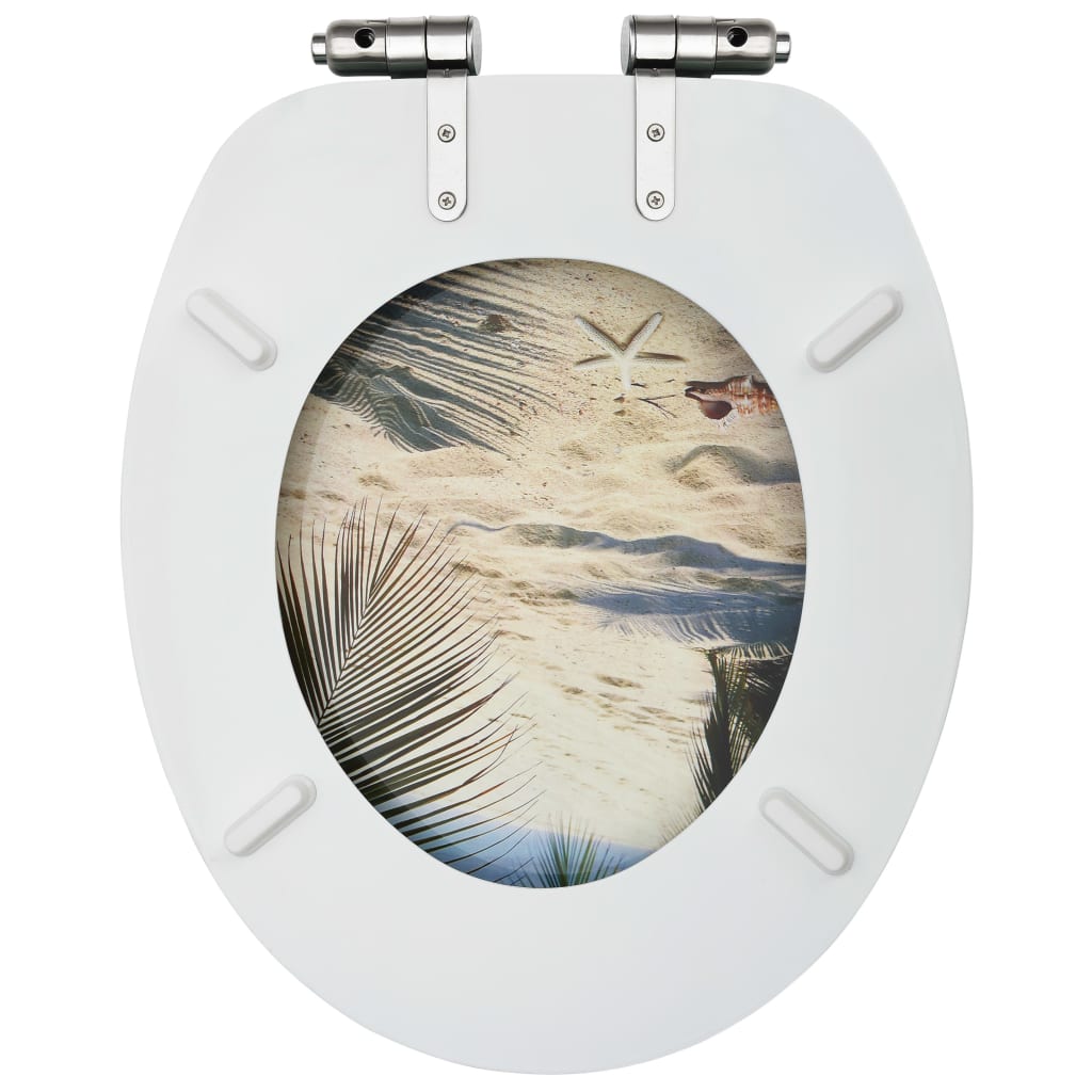Capac WC cu închidere silențioasă, MDF, model plajă Lando - Lando