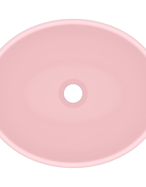 Загрузите изображение в средство просмотра галереи, Chiuvetă de lux, roz mat, 40 x 33 cm, ceramică, formă ovală Lando - Lando
