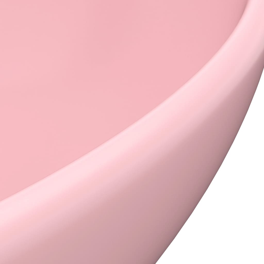 Chiuvetă de lux, roz mat, 40 x 33 cm, ceramică, formă ovală Lando - Lando