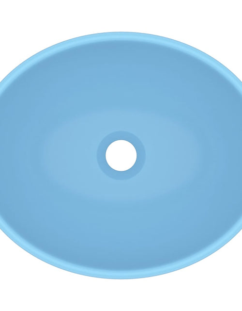 Загрузите изображение в средство просмотра галереи, Chiuvetă de lux, albastru mat, 40x33 cm, ceramică, formă ovală Lando - Lando
