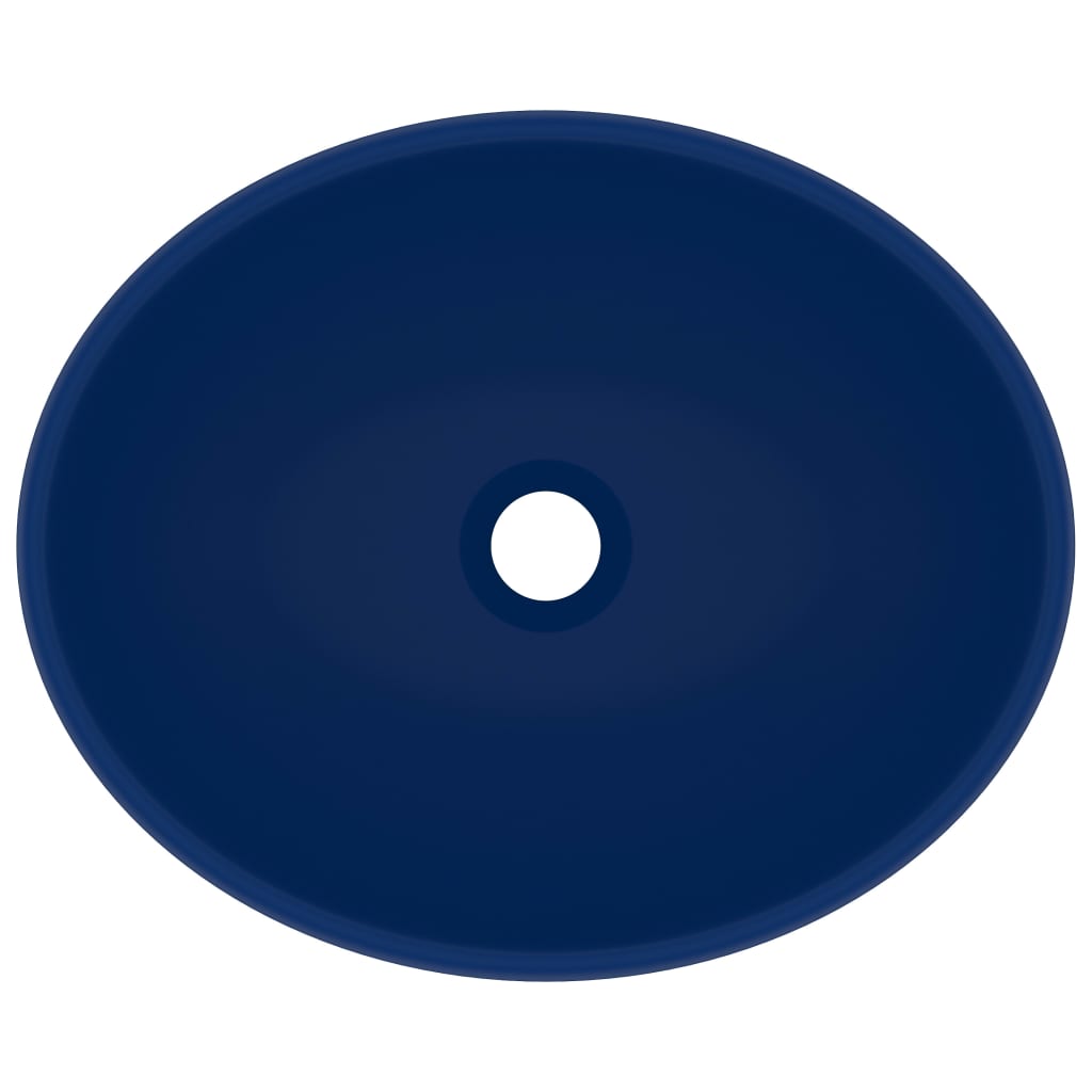 Chiuvetă de lux, albastru mat, 40x33 cm, ceramică, formă ovală Lando - Lando