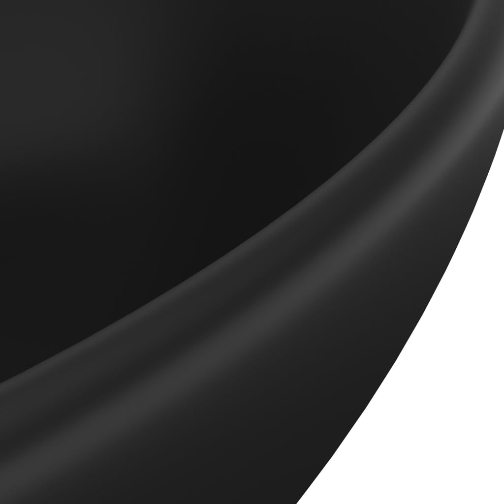 Chiuvetă de lux, negru mat, 40 x 33 cm, ceramică, formă ovală Lando - Lando