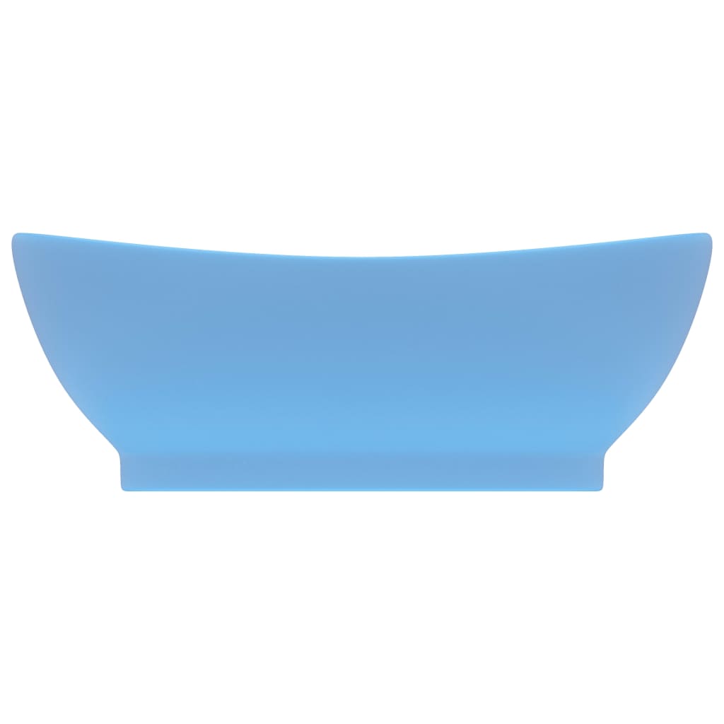 Chiuvetă lux cu preaplin, bleu mat, 58,5x39 cm, ceramică, oval Lando - Lando