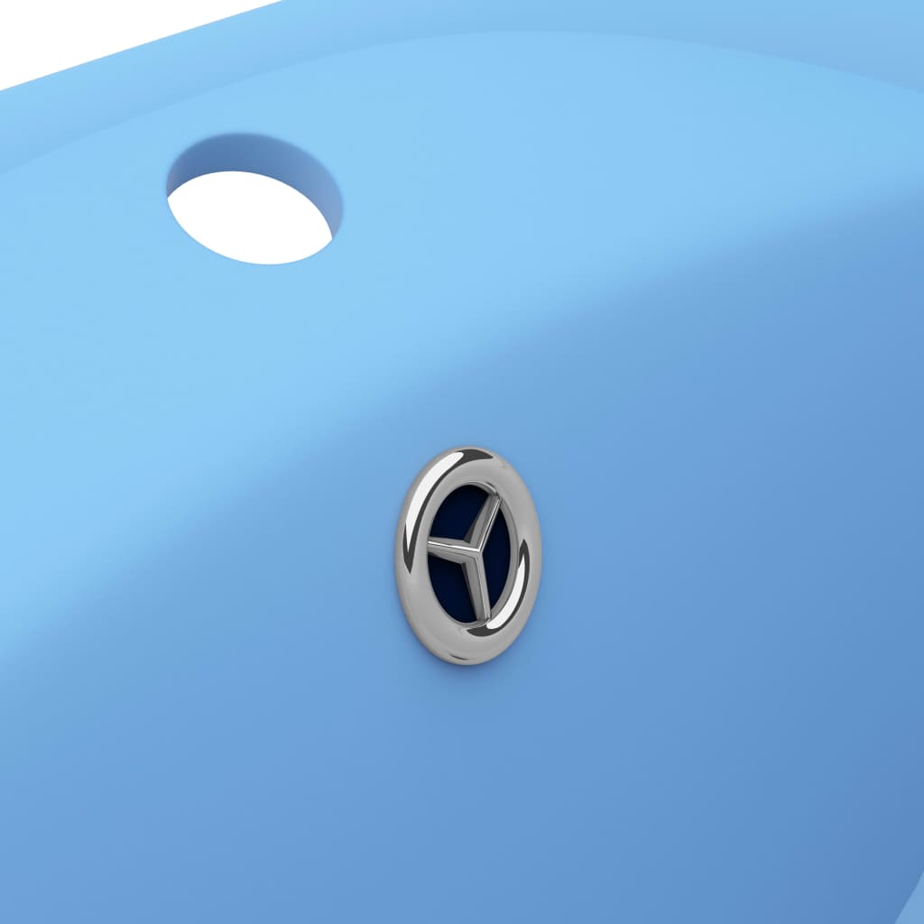 Chiuvetă lux cu preaplin, bleu mat, 58,5x39 cm, ceramică, oval Lando - Lando
