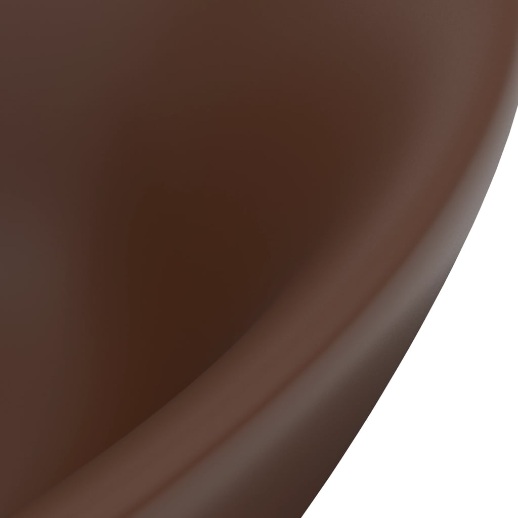 Chiuvetă lux, preaplin maro închis mat 58,5x39 cm ceramică oval Lando - Lando