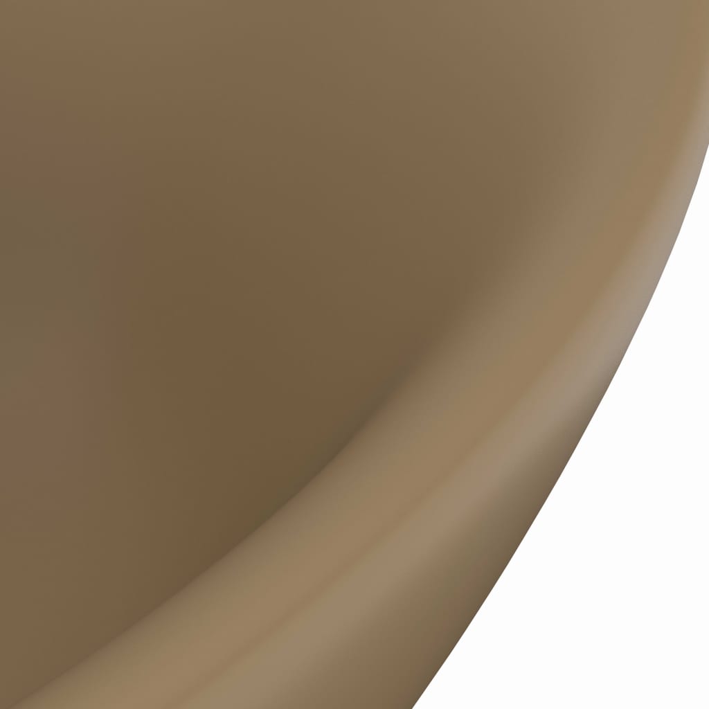 Chiuvetă lux cu preaplin, crem mat, 58,5x39 cm ceramică, oval Lando - Lando