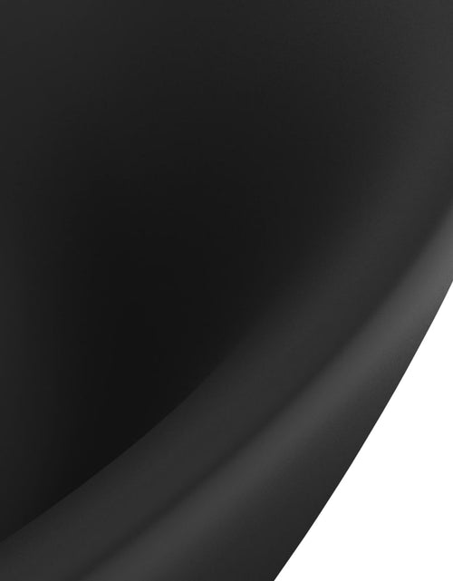 Загрузите изображение в средство просмотра галереи, Chiuvetă lux cu preaplin, negru mat, 58,5x39 cm ceramică, oval Lando - Lando
