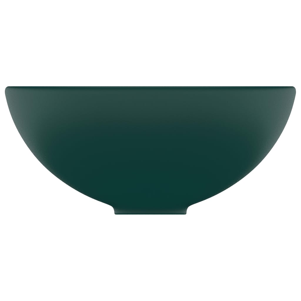 Chiuvetă baie lux verde închis mat 32,5x14 cm ceramică rotund Lando - Lando