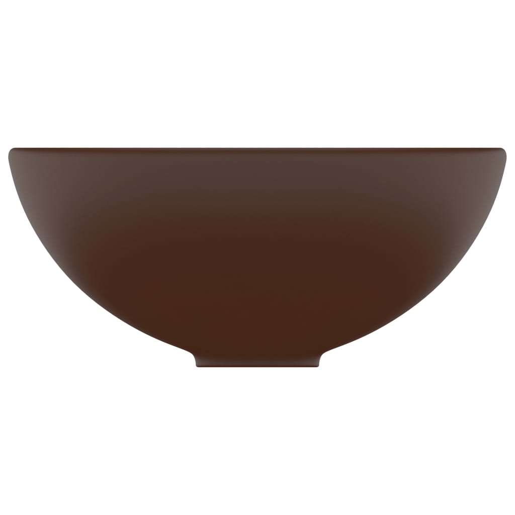 Chiuvetă baie lux maro închis mat 32,5x14 cm ceramică rotund Lando - Lando