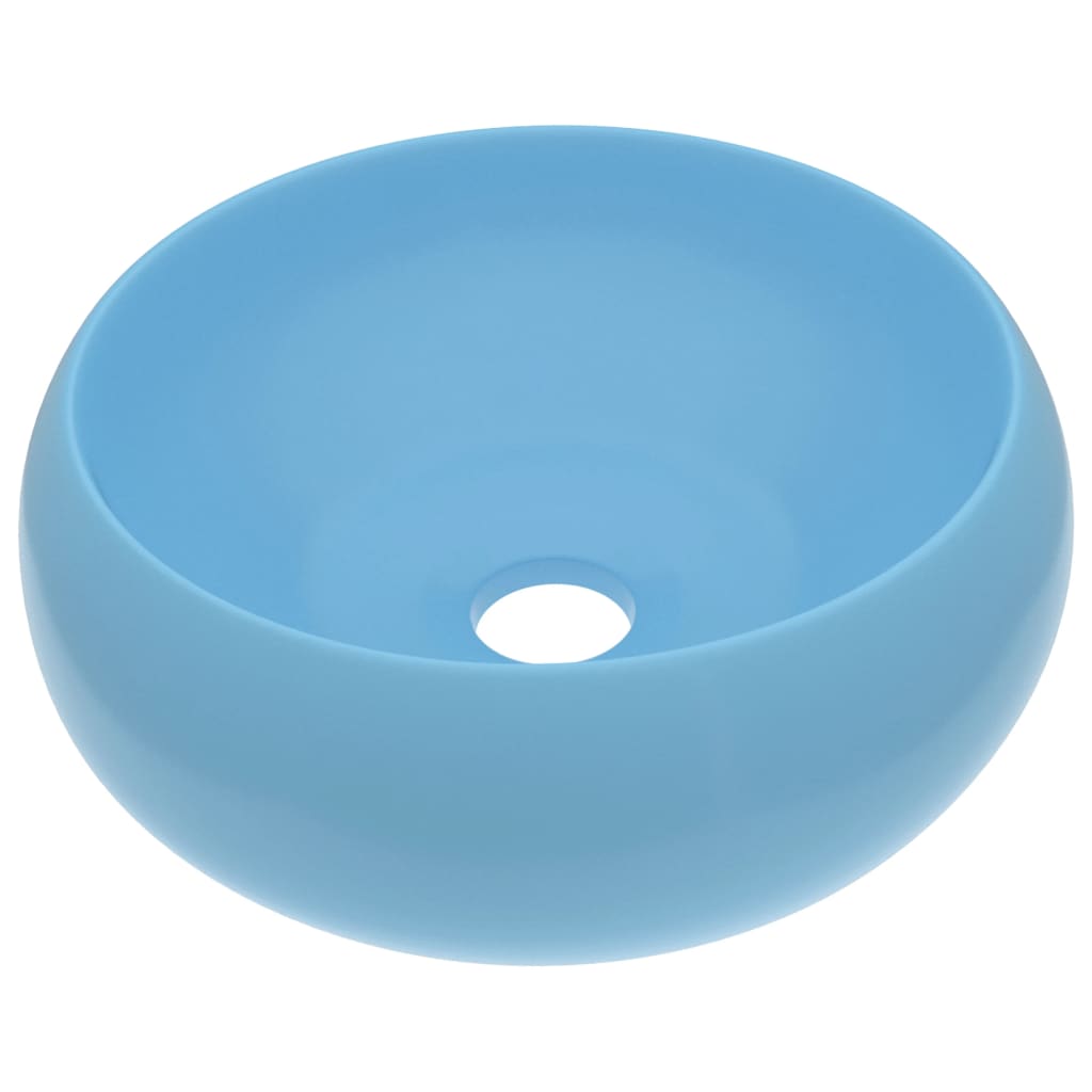 Chiuvetă baie lux albastru deschis mat 40x15 cm ceramică rotund Lando - Lando