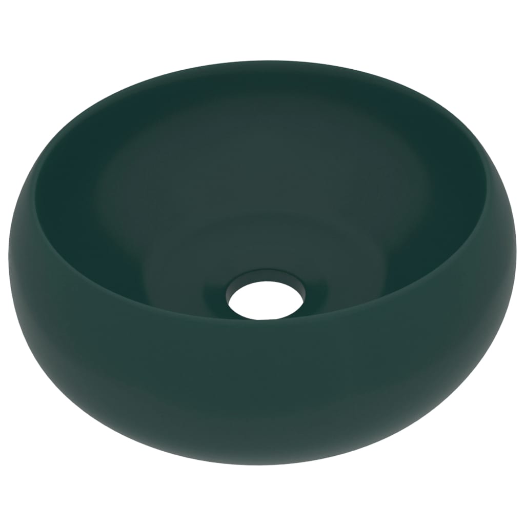 Chiuvetă baie lux verde închis mat 40x15 cm ceramică rotund Lando - Lando