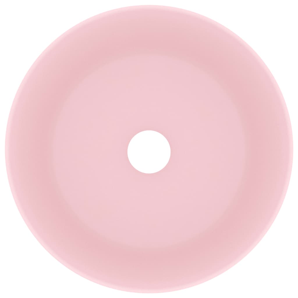 Chiuvetă de baie lux, roz mat, 40x15 cm, ceramică, rotund Lando - Lando