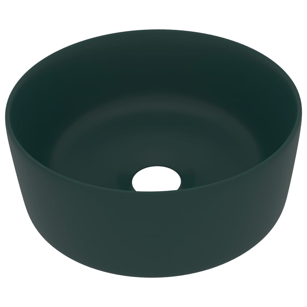 Chiuvetă baie lux verde închis mat 40x15 cm ceramică rotund Lando - Lando