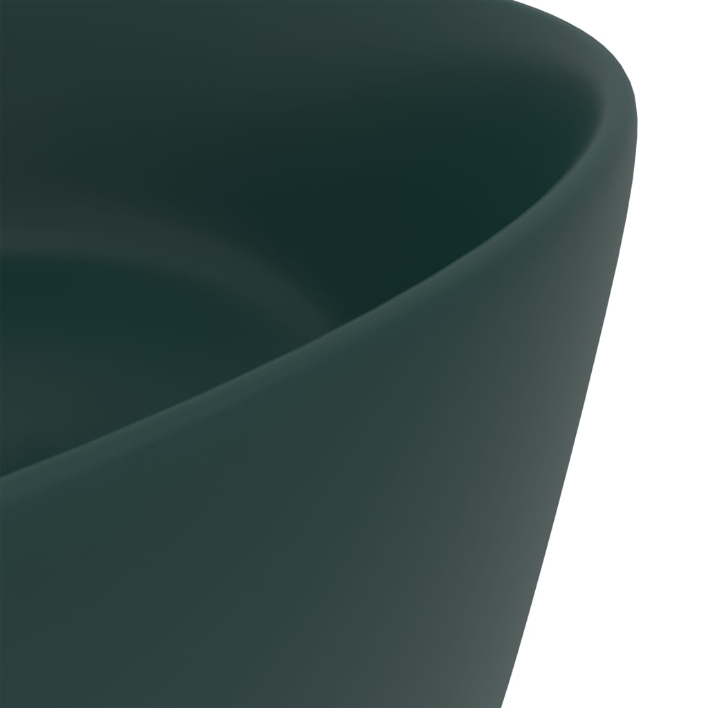 Chiuvetă baie lux verde închis mat 40x15 cm ceramică rotund Lando - Lando