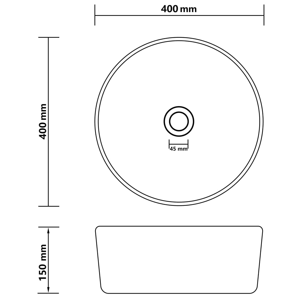 Chiuvetă baie lux gri deschis mat 40x15 cm ceramică rotund Lando - Lando