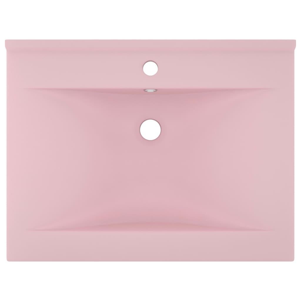 Chiuvetă baie lux orificiu robinet roz mat 60x46 cm ceramică Lando - Lando