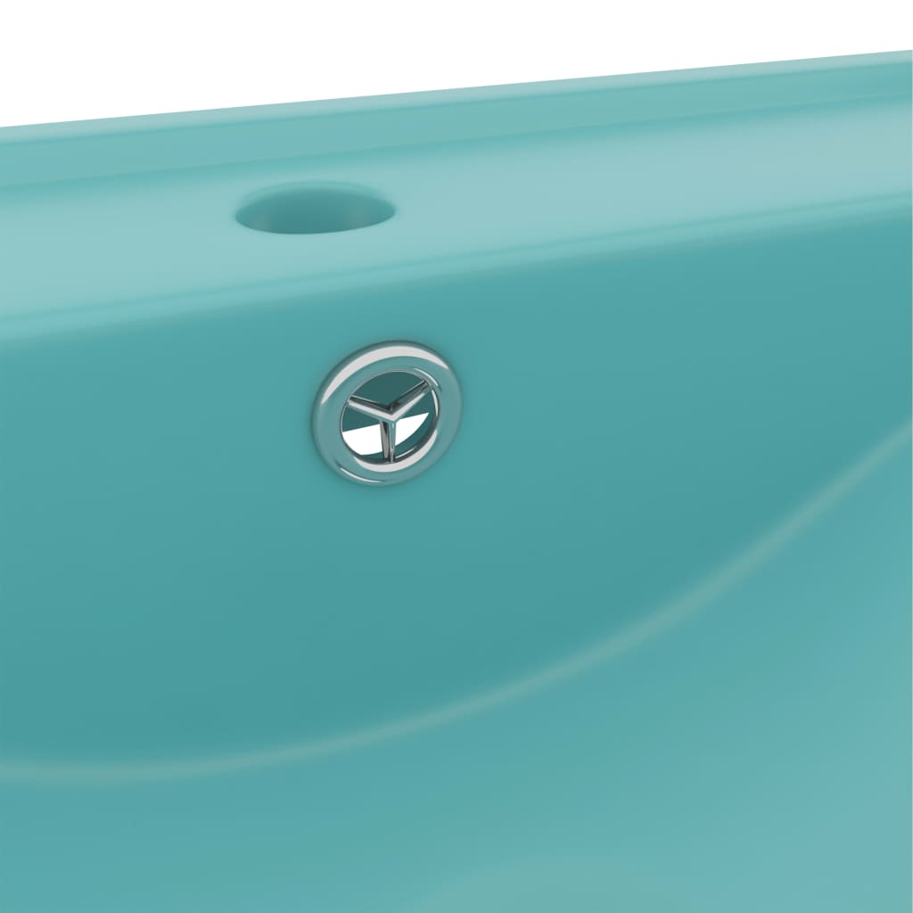 Chiuvetă baie lux, orificiu robinet verde mat 60x46 cm ceramică Lando - Lando
