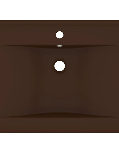 Загрузите изображение в средство просмотра галереи, Chiuvetă baie lux, orificiu robinet, maro mat 60x46 cm ceramică Lando - Lando

