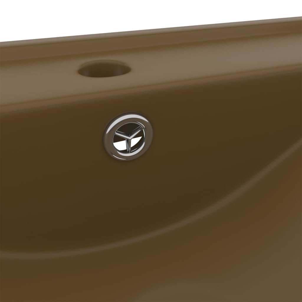 Chiuvetă baie lux, orificiu robinet crem mat 60x46 cm ceramică Lando - Lando